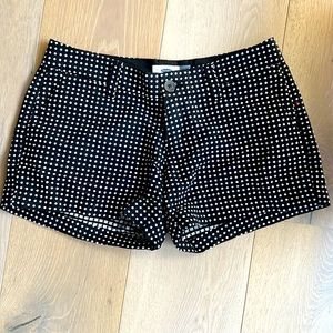 Polka dot cotton blend shorts